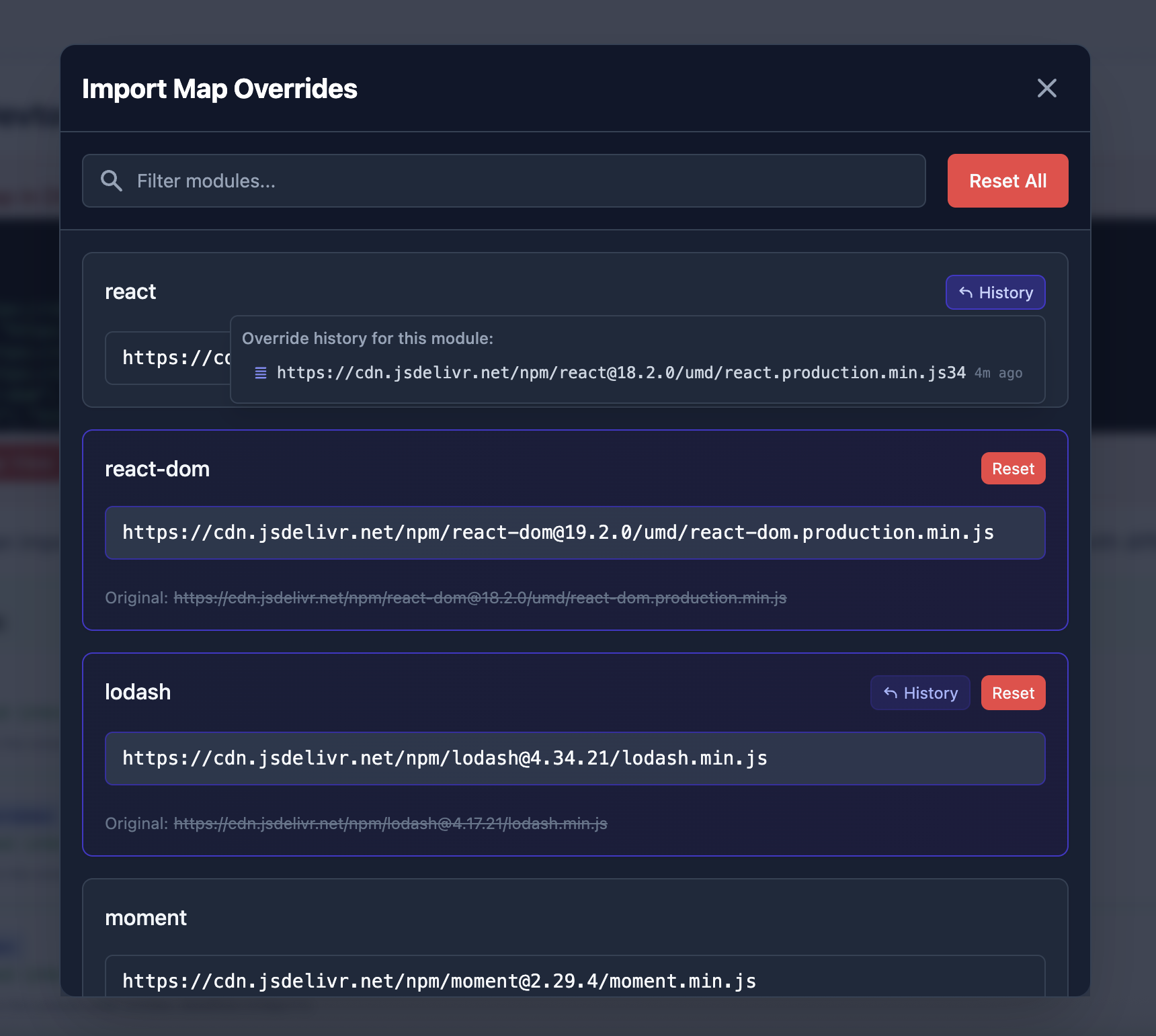 Import Map Devtools